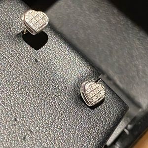 10K White Gold Valentine's Day Heart Shaped Studs